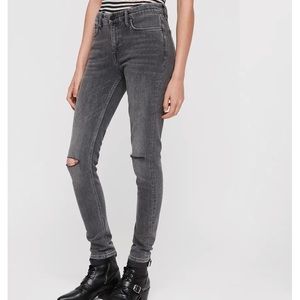 ALLSAINTS Grace Slashed Skinny Jeans Size 27